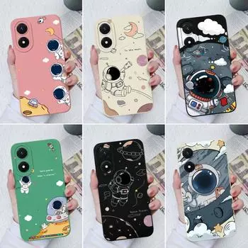 Милый астронавт для Vivo Y11 Y12 Y20 Y31 Y33 Y33S Y51 Y91C Y02S Y16 космический путеводитель квадратный мягкий противоударный телефон бампер для чехлов для телефонов Vivo корпус оболочки Vivo Y02 / Y02A белый
