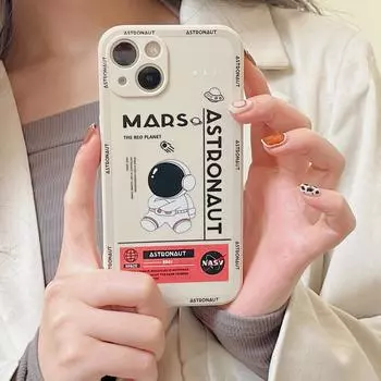 Милый астронавт Funda для iPhone 14 13 12 11 Pro MAX XR X SE XS Роскошный чехол для телефона iPhone 6 6s 7 8 14 Plus Мягкий силиконовый чехол ForiPhone 7 8 Plus