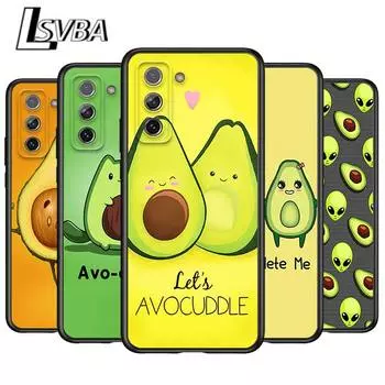 Милый авокадо для Samsung Galaxy S21 Ultra Plus Note 20 10 9 8 S10 S9 S8 S7 S6 Edge Plus черный мягкий чехол для телефона Samsung S6