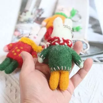 Милый автомобильный брелок для ключей в виде кролика, сумка, подвесная ручная работа, мультяшная кукла, брелок, аксессуары Style 1