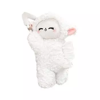 Милый автомобильный диспенсер для салфеток, плюшевый автомобильный диспенсер для салфеток на спинку сиденья, белый держатель для салфеток с изображением животных, мультяшная коробка для салфеток для автомобилей белый