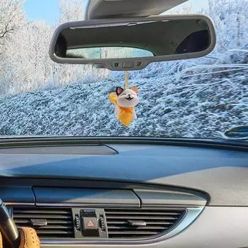 Милый автомобильный кулон в виде щенка-бантика, прочный автомобильный брелок для зеркал заднего вида, украшения для салона автомобиля, аксессуары прозрачный