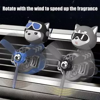 Милый автомобильный освежитель воздуха Милый автомобильный ароматерапевтический очиститель воздуха для собак Pilot с 2 ароматными таблетками Автомобильный парфюмированный освежитель воздуха для