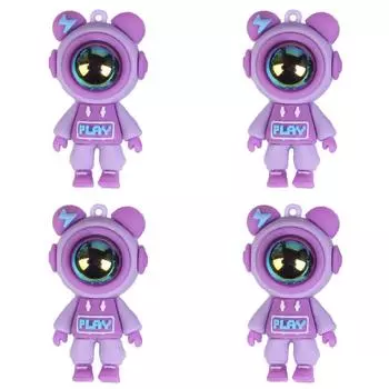 Милый автомобильный воздуховод, парфюмерный зажим, мультяшный астронавт, автомобильный освежитель воздуха (фиолетовый)