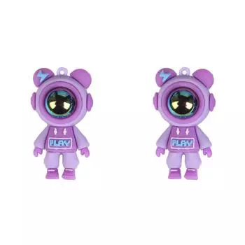 Милый автомобильный воздуховод, парфюмерный зажим, мультяшный астронавт, автомобильный освежитель воздуха (фиолетовый)