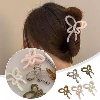 Милый бант-бабочка, большой коготь для волос, краб-зажим, полая лента для волос, пластиковый бант-краб для волос Dr M5B4 pink-onesize