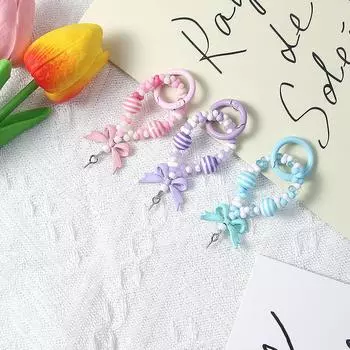 Милый бант бисерный брелок кулон для женщин девочек чехол для наушников Шарм Kawaii рюкзак украшения аксессуары подарки красный