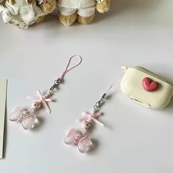 Милый бант, цепочка для телефона, креативный чехол для телефона, подвеска, изысканный шнурок для мобильного телефона, милый брелок с бусинами, украшение для рюкзака, подарки