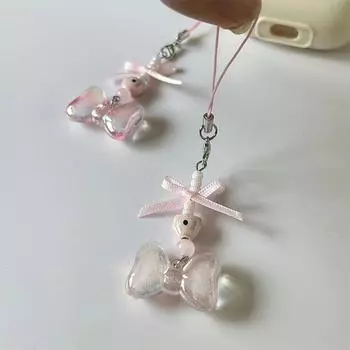 Милый бант, цепочка для телефона, креативный чехол для телефона, подвеска, изысканный шнурок для мобильного телефона, милый брелок с бусинами, украшение для рюкзака, подарки