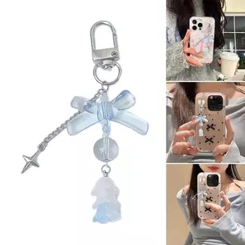 Милый бант цветок бусина брелок кулон сумка телефон кулон женский рюкзак сумка Шарм милое подвесное украшение