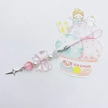 Милый бант для телефона, шнурок, кавайный кулон для женщин, девочек, милые сумки, украшения, аксессуары, сделай сам, брелок из бисера ручной работы