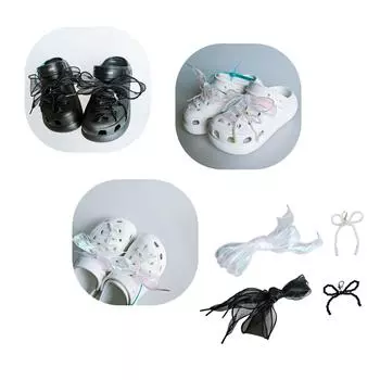 Милый бант для украшения обуви, сумка, подвеска, жемчужное кружево, пряжка для обуви, украшение для изготовления ювелирных изделий, аксессуары для брелока чёрный