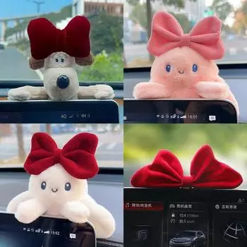 Милый бант плюшевая кукла автомобиль экран центральная консоль украшения украшение для интерьера автомобиль экран украшения аксессуары