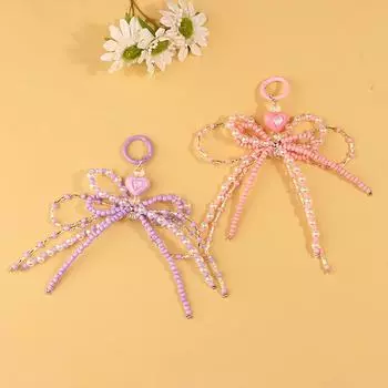 Милый бант ручной работы бисерный брелок кулон портативный ремешок для мобильного телефона рюкзак украшения аксессуары подарки красный