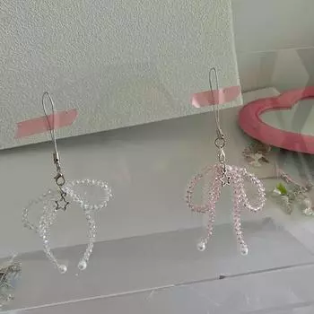 Милый бант телефон шнурок бисерный ремешок для мобильного телефона для девочек Y2K эстетические аксессуары для сотовых телефонов розовый