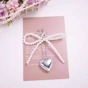 Милый бант жемчужина мобильный телефон кулон цепочка Y2K кулон в форме сердца с мобильным телефоном аксессуары сумка для камеры брелок