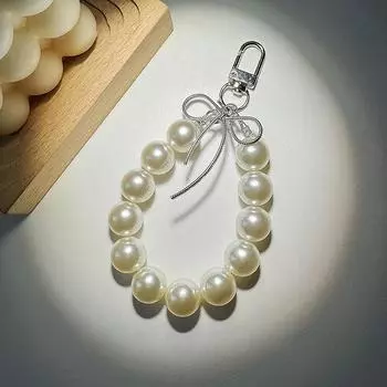 Милый бант жемчужное кольцо брелок кулон сладкий жемчуг мобильный телефон цепочка рюкзак украшения аксессуары B