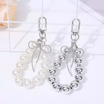 Милый бант жемчужное кольцо брелок кулон сладкий жемчуг мобильный телефон цепочка рюкзак украшения аксессуары as the picture