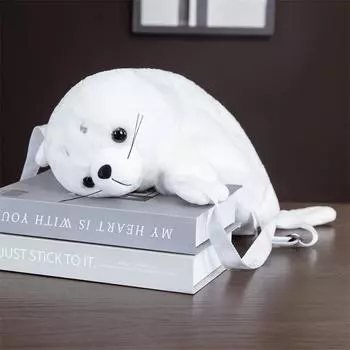 Милый белый тюлень плюшевый рюкзак мультфильм чучела животных куклы игрушки мягкий плюшевый рюкзак школьная сумка для детей милые подарки белый
