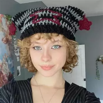 Милый берет в виде маленького животного в стиле INS, модная и универсальная взрослая шапка-пуловер adult 57-59cm