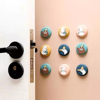 Милый бесшумный дверной стопор, амортизатор, настенный протектор, дверная ручка, мягкий силиконовый бампер, прозрачный декоративный глушитель