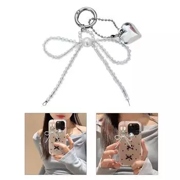 Милый бисерный бант сердце брелок кулон сумка телефон кулон женский рюкзак сумка Шарм милое подвесное украшение