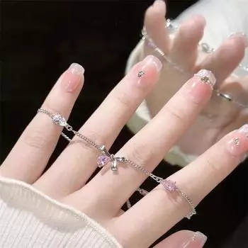 Милый блестящий браслет-бантик женский темпераментный регулируемый браслет-бантик