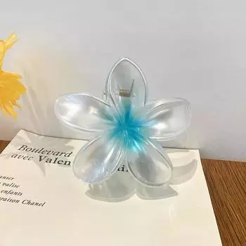 Милый большой зажим-акула геометрический цветок заколка-краб для волос корейский красочный аксессуар для волос головной убор для пляжа для женщин синий