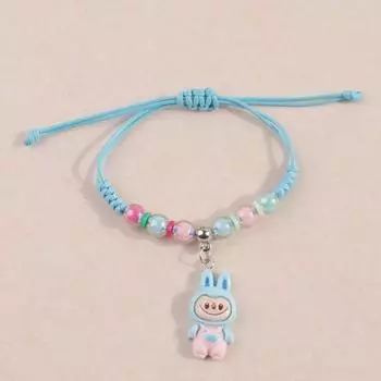 Милый браслет Лабубу для пар и лучших друзей, ручной работы One piece of blue
