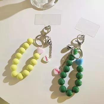 Милый браслет с бисером в виде сердца любви, цветной телефонный браслет для iPhone, аксессуары, анти-потеря, цепочка, шнурок для подвешивания, сладкий подарок