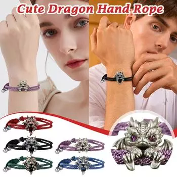 Милый браслет с драконом, регулируемый браслет с драконом, украшения в виде животных, креативный браслет-талисман Dragon Ball One Size чёрный