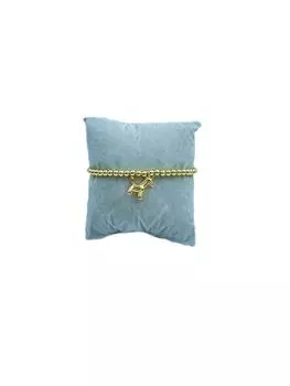 Милый браслет с подвеской в виде единорога, регулируемый плетеный браслет, браслет из медных бусин, 18-каратный золотой гальванический браслет для женщин золотой