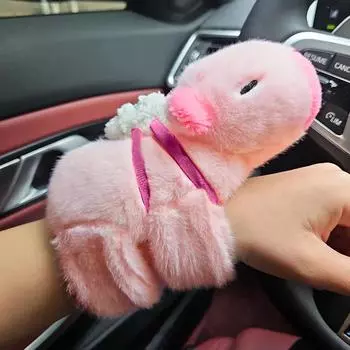 Милый браслет-зажим в виде животного капибары, плюшевый браслет в виде животного, кавайный браслет в виде капибары, детские забавные игрушки розовый