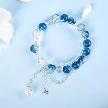 Милый браслет звезда кулон эластичный браслет цветные стеклянные бусины браслет для женщин девушки ювелирные изделия подарки