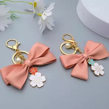 Милый брелок-бабочка сакуры, модная жемчужная цепочка, подвеска для сумки, автомобильный брелок, чехол для наушников, украшение своими руками для женщин, сувенирные украшения
