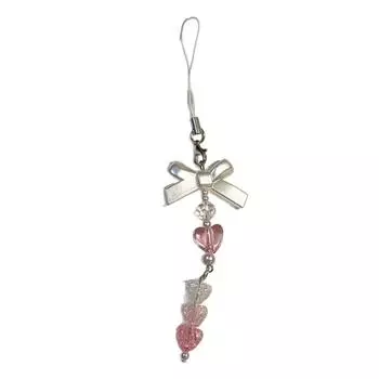 Милый брелок-бабочка, стильный бантик, сердечко, подвеска для телефона, персонализированный брелок для сумки, красочный брелок с бусинами, аксессуар 1