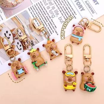 Милый брелок Capibala мультфильм маленькая подвеска Capybara девушка рюкзак аксессуары сумка ключ украшение лучший друг подарок