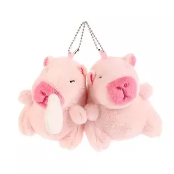 Милый брелок для ключей Capybara, плюшевая кукла, игрушки, подвеска, виляющая хвостом, морская свинка, брелок, набитый рюкзаком, подвески, сумка для автомобиля, декор, подарки