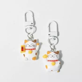 Милый брелок для ключей Lucky Cat, рюкзак, подвеска, украшения, аксессуары, подарки