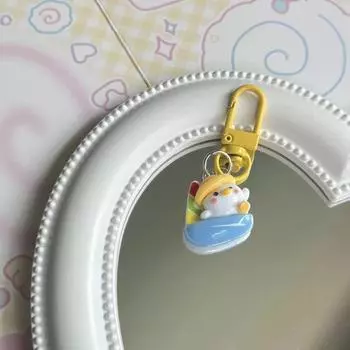 Милый брелок для ключей «Отпускная утка» с изображением животного, девушки, сердца, мультфильма, милой цепочки