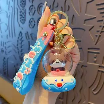 Милый брелок для ключей с кошкой, пончик, подвеска для школьной сумки, креативные мультяшные брелоки-пилоты, подарок
