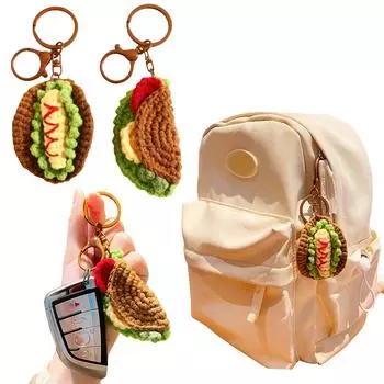Милый брелок для ключей, связанный крючком, прочный плюшевый вязаный кошельки, подвеска, украшение, портативный, для ключей от машины и аксессуаров для сумок, для ежедневного использования 1