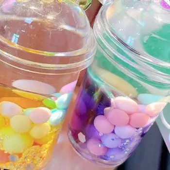 Милый брелок для ключей в виде чашки молочного чая с жидким жемчугом, креативный зыбучий песок, плавающий брелок в виде желейных бобов, брелок для рюкзака, подарочный брелок для женщин розовый