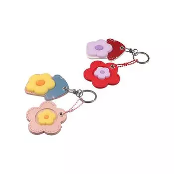 Милый брелок для ключей в виде домика, креативный чехол для ключей из искусственной кожи, держатель для карт доступа для пары красный/фиолетовый