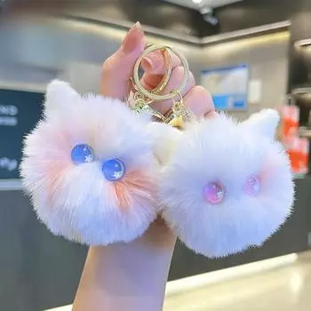 Милый брелок для ключей в виде кошки, мультяшная плюшевая игрушка, брелок-подвеска для женщин и девочек, подарок