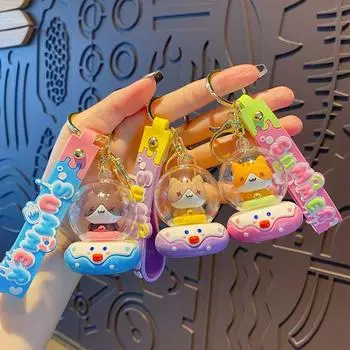 Милый брелок для ключей в виде кошки, кукла, школьная сумка, кулон, креативный мультяшный пилот, брелки, подарок фиолетовый