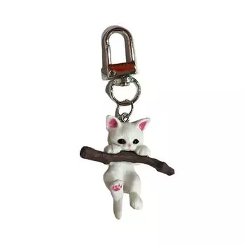Милый брелок для ключей в виде котенка, милый мультяшный брелок для ключей в виде счастливого кота, сумка-рюкзак, кулон, подарок для женщин и мужчин 1pc
