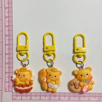 Милый брелок для ключей в виде медведя из смолы, кулон на сумку, брелок с изображением мультфильма, ювелирные изделия для женщин, рюкзак, подвески, аксессуары для декора