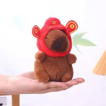 Милый брелок Капибара плюшевая кукла игрушки Водная морская свинка шарф красная шляпа монах брелок кулон автомобиль рюкзак подвески сумка декор подарки