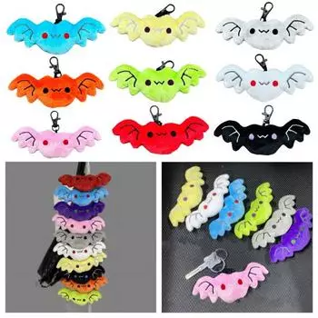 Милый брелок летучая мышь на Хэллоуин плюшевая летучая мышь брелок подвеска чучело животного украшение для рюкзака кошелька сумки чёрный